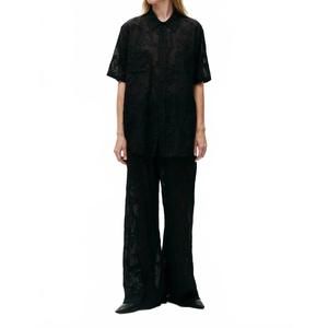 NEW SILK LAUNDRY clip bias pants in black